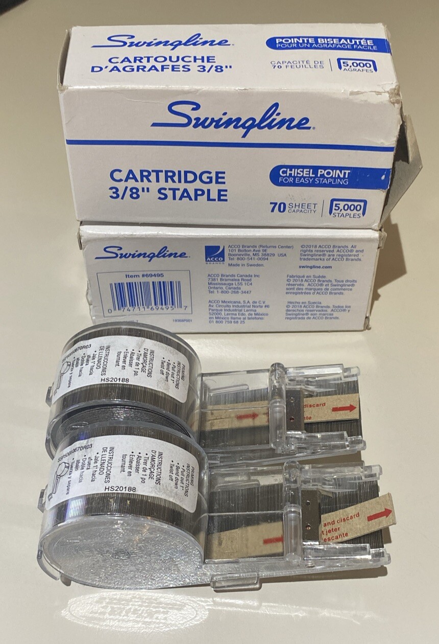 Swingline 69495 Heavy Duty SF 227 Staple Cartridges 5,000 Staples  2 Open box