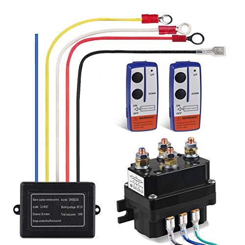 12V 250A Winch Solenoid Relay Contactor+2pcs Wireless Winch Remote Control