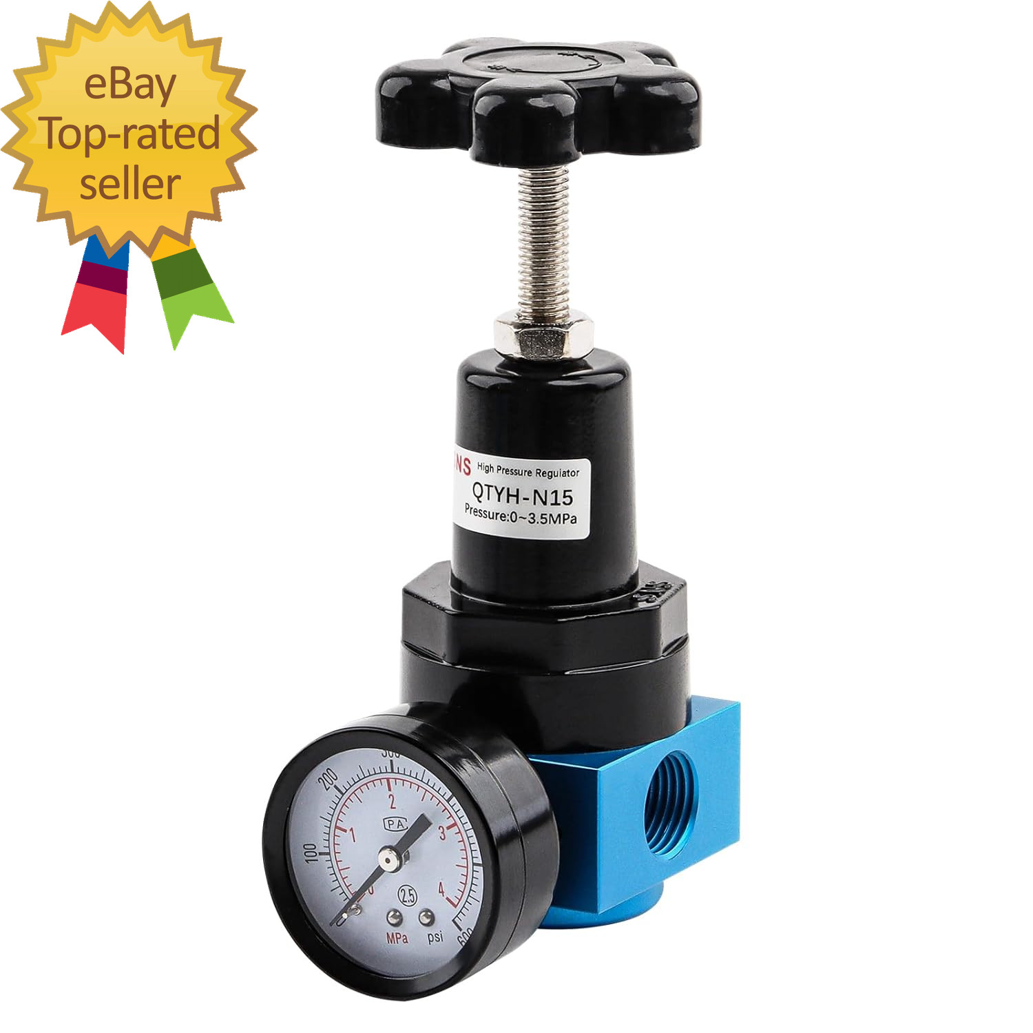 Air Pressure Regulator Female Thread 1 2 NPT 0 500 PSI Adjustable, Bracket