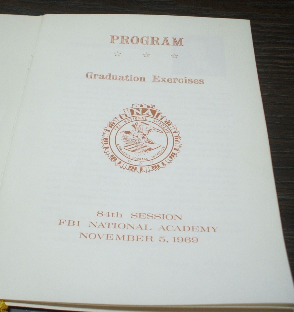 November 5, 1969 FBI NATIONAL ACADEMY - Graduation Exercises Program