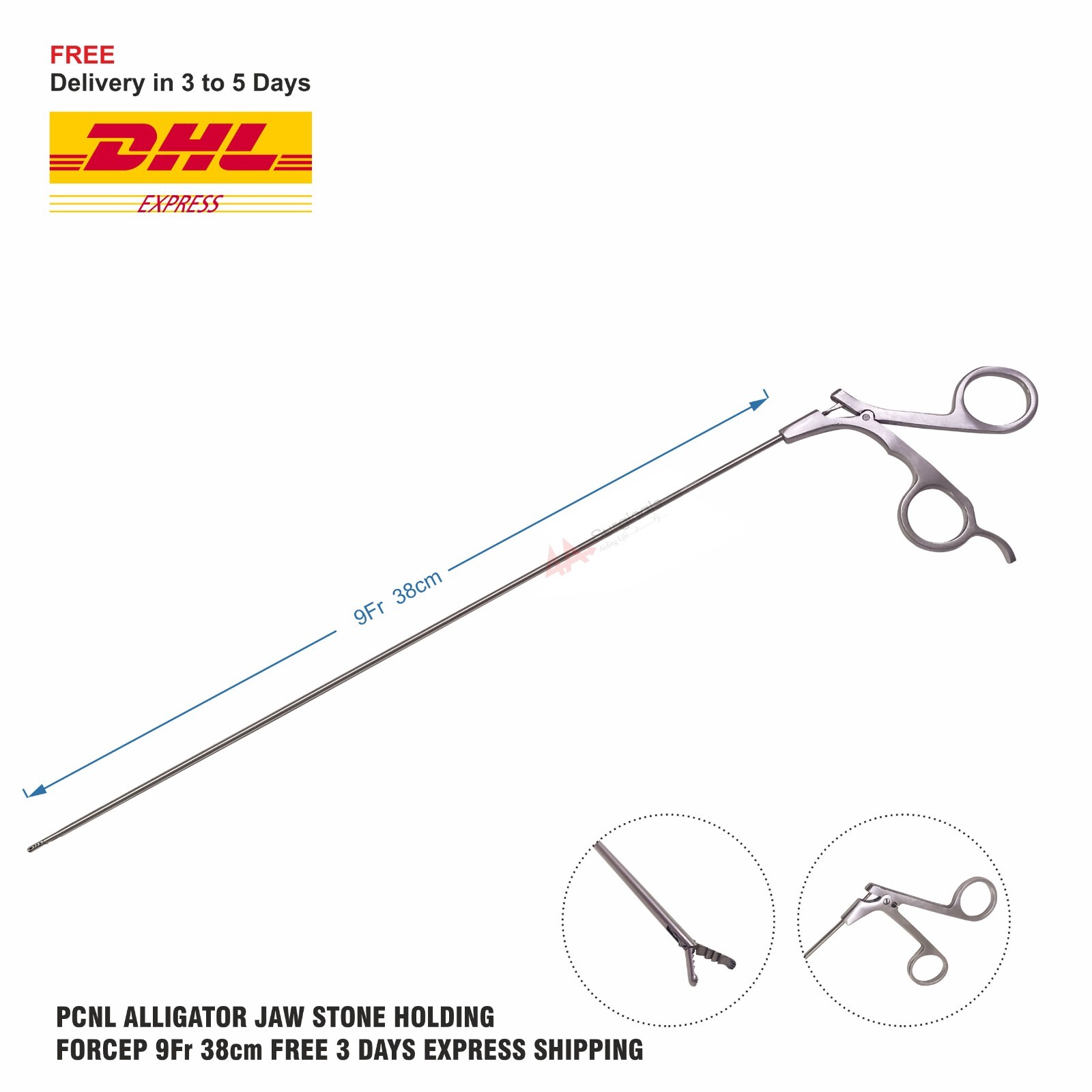 4A PCNL ALLIGATOR JAW HOLDING FORCEP 9Fr 38cm