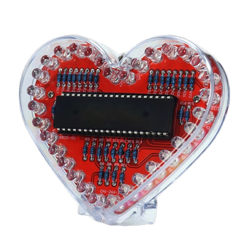 DIY Electronics Kit Heart Shaped RGBs LED Soldering Practice for Educational