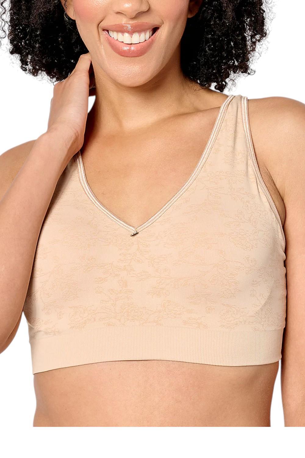 Breezies Women's Seamless Jacquard Underwire TShirt Bra Sunbeige