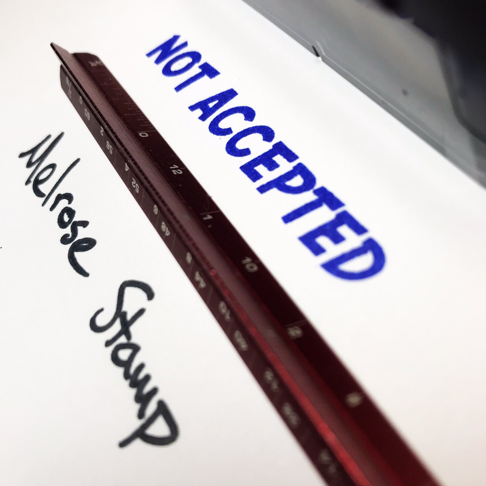 Not Accepted Rubber Stamp Blue Ink Self Inking Ideal 4913