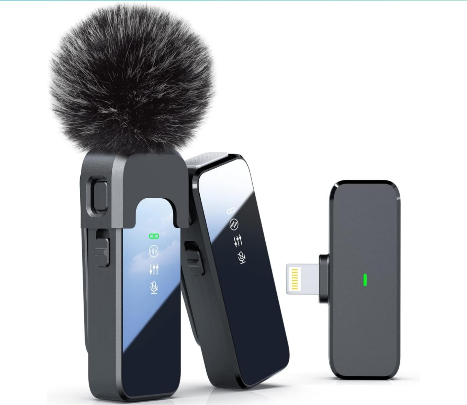 Wireless Lavalier Microphone iPhone 12,13,14 Noise Cancellation 100ft Transmiss