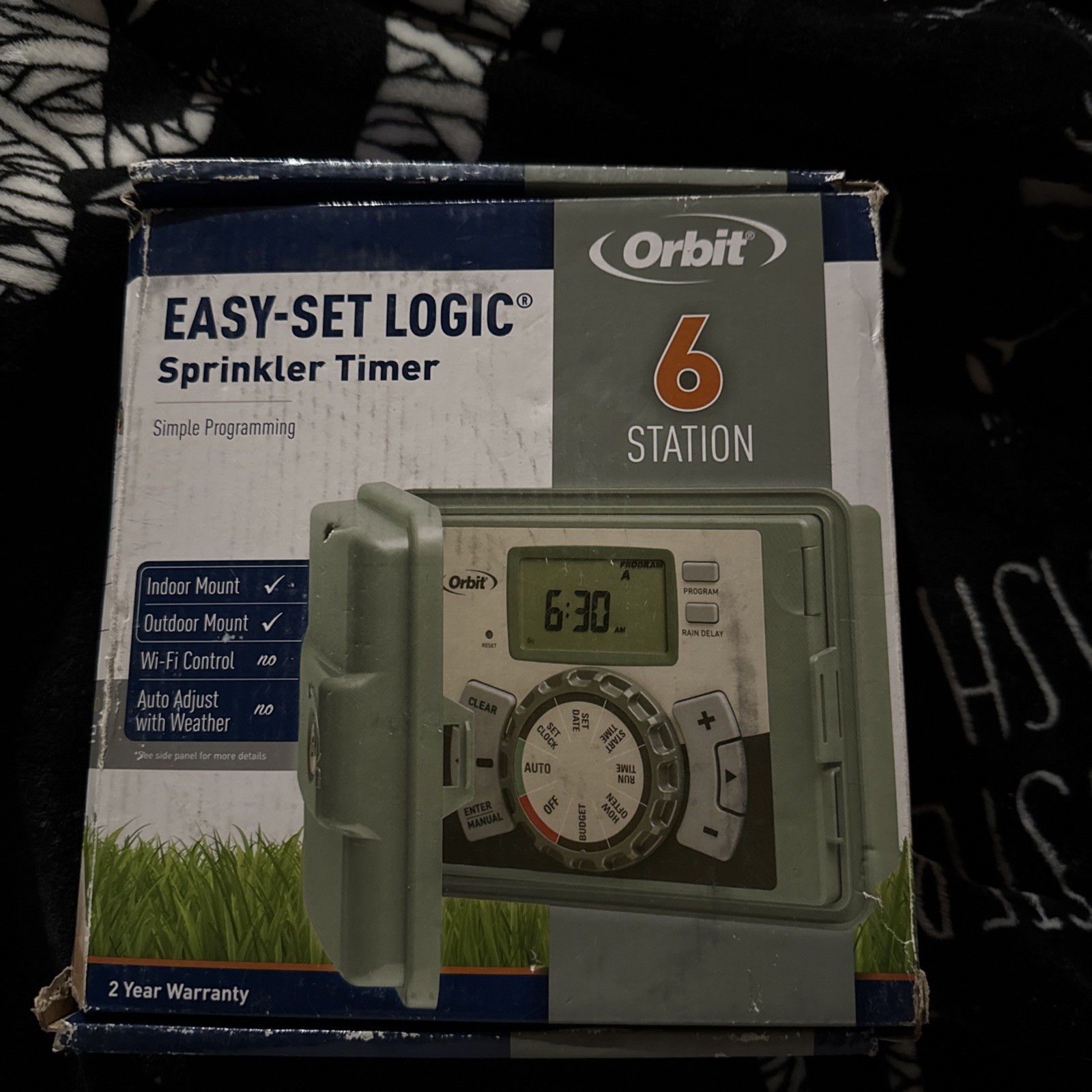 Orbit 57896 6-Station Easy-Set Logic Indoor/Outdoor Sprinkler Timer w/Lock