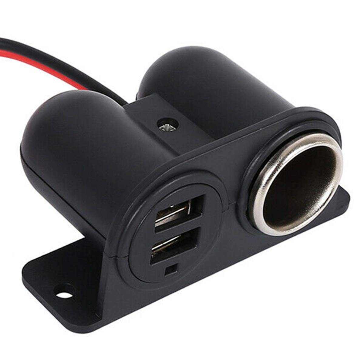 VizGiz Car Under Dash Mount Cigarette Lighter 3.1A Dual USB Power Black
