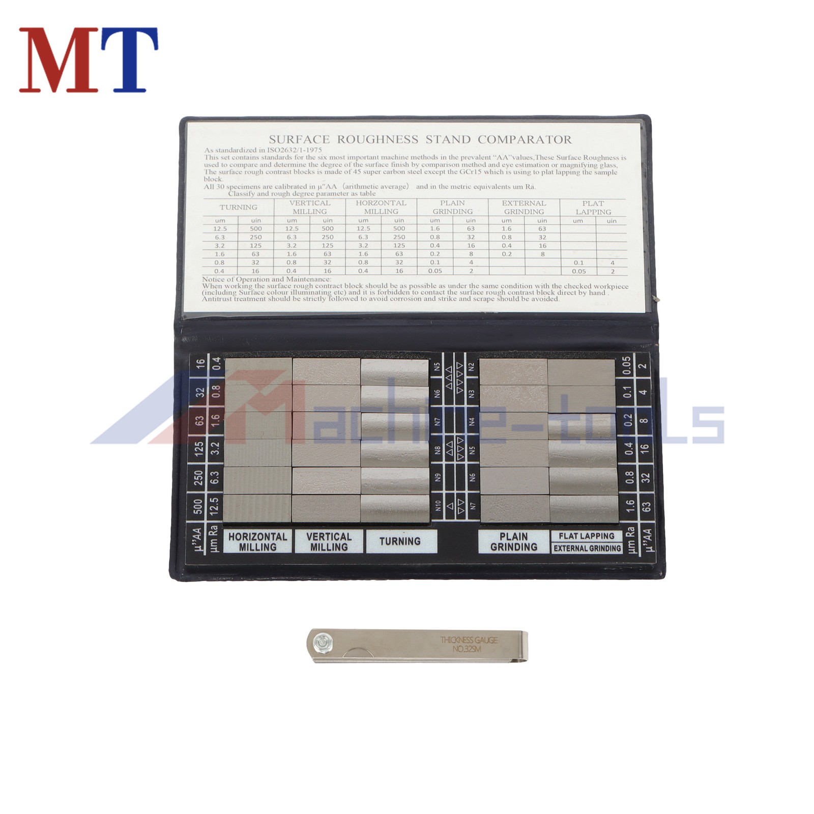 30Pcs Machining Finishing Comparator, Durable Steel Roughness Standard Block