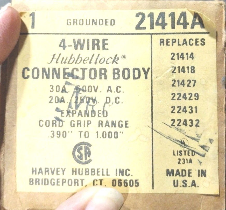 HUBBELL 21414A HUBBELLOCK CONNECTOR BODY HBL21414A