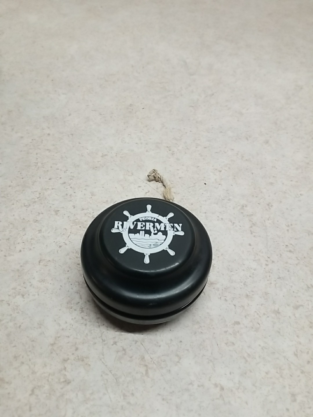 Peoria Rivermen Advertising Yoyo, Cilco. Black Puck Design. Hockey