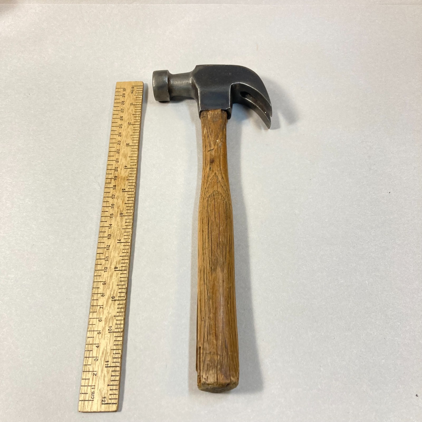 Vintage Claw Hammer Round Head Adze Eye Nail Claw 12" Wood Handle 1lb. 9oz.TW