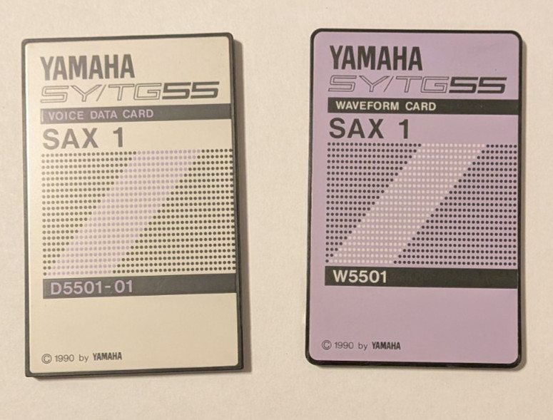 Yamaha SY/TG 55 Sound Card Set SAX 1 Voice Data Card & Waveform Card