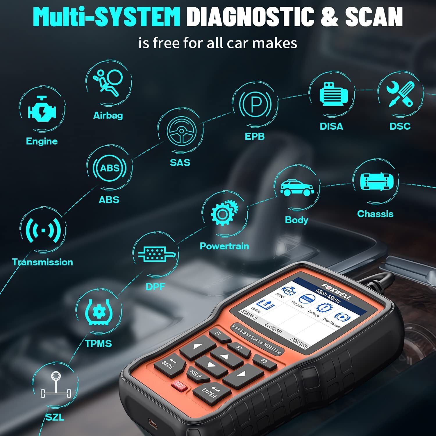 FOXWELL for CHRYSLER/JEEP/DODGE Automtive Diagnostic Tool OBD Scanner DPF TPMS