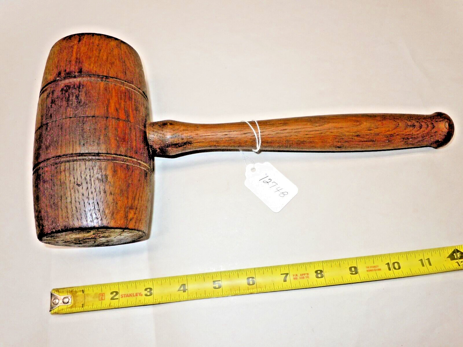 Mallet, Vintage Woodworkers / Carvers Wooden Mallet, 1 lb., 7 oz., 12-5/8" Long