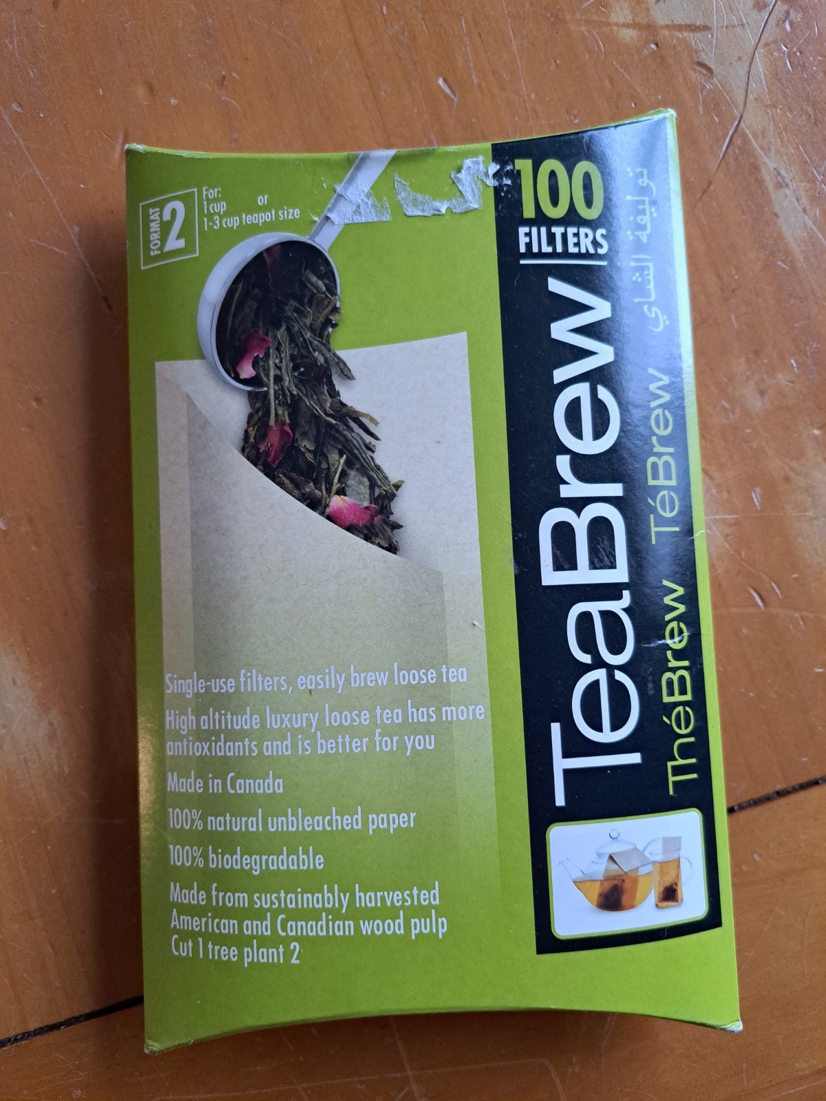 TeaBrew Size 2 Unbleached Tea Filters Box of 100    1-3 cup size