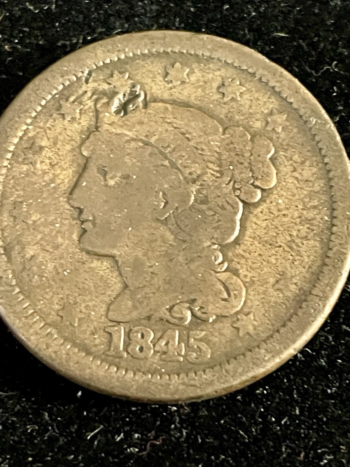 1845 Braided Hair Large Cent