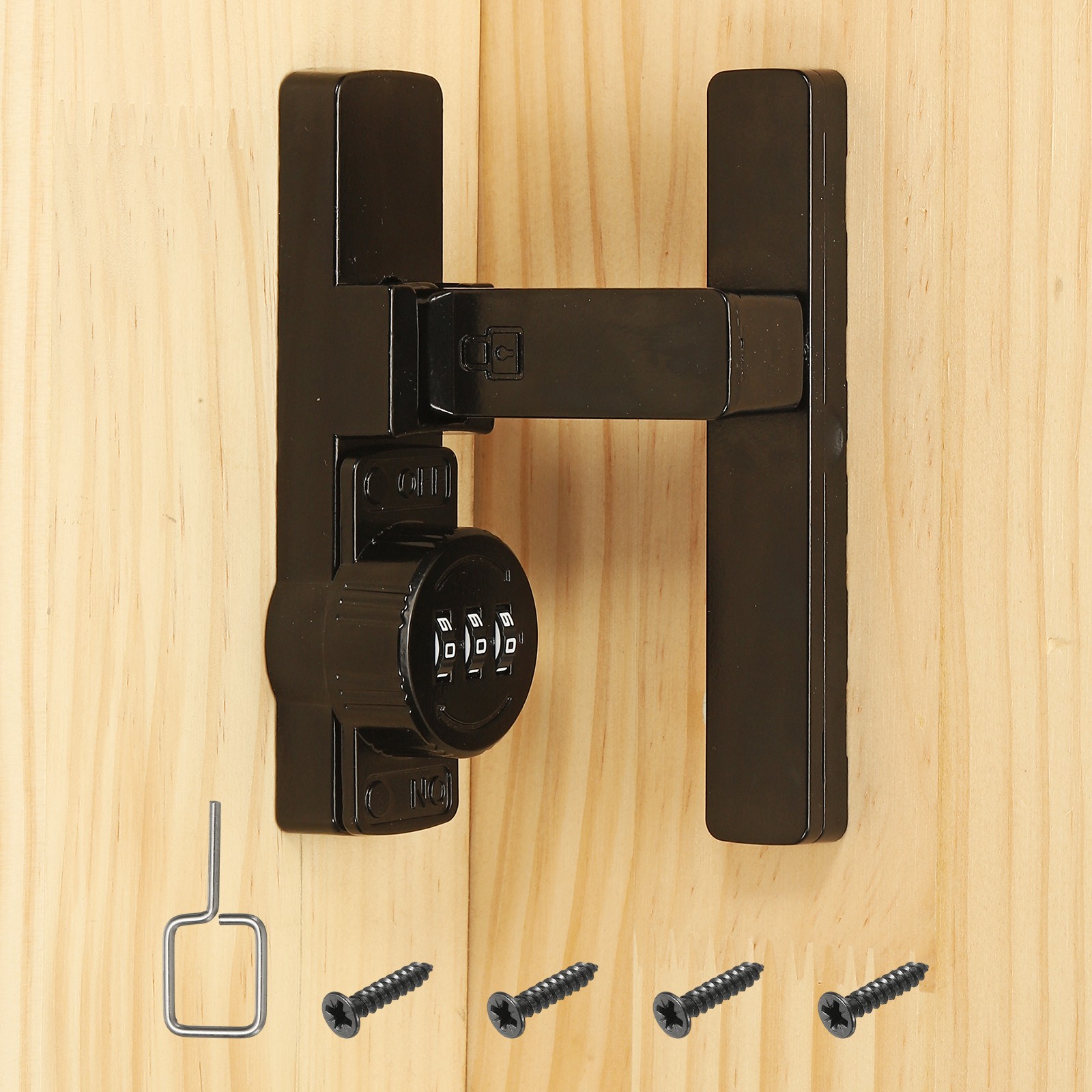 3 Digit Sliding Block for 90 Degree Barn Door Flip, Black