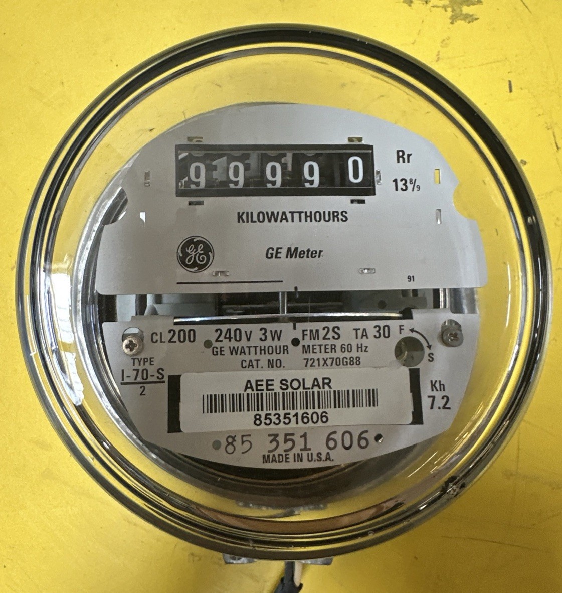 GE Watthour Meter Cat.# 721X070088 Type I-70-S