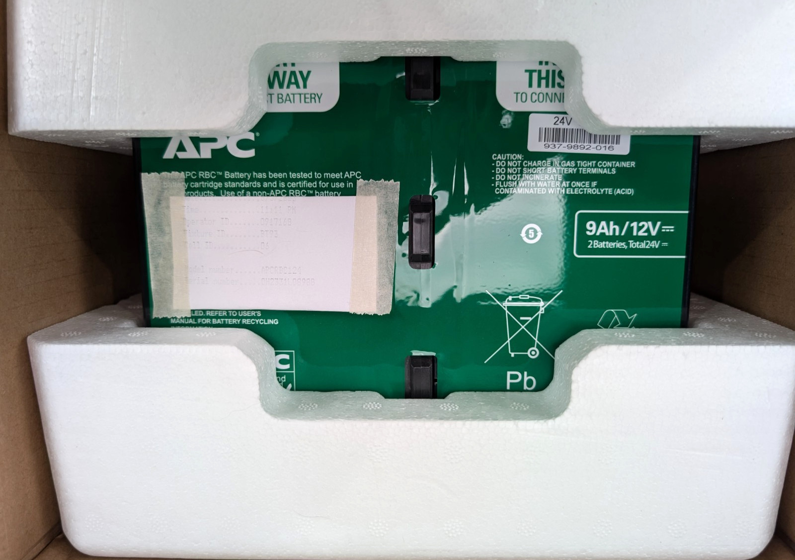 Replacement UPS Battery Cartridge for APC (APCRBC124)