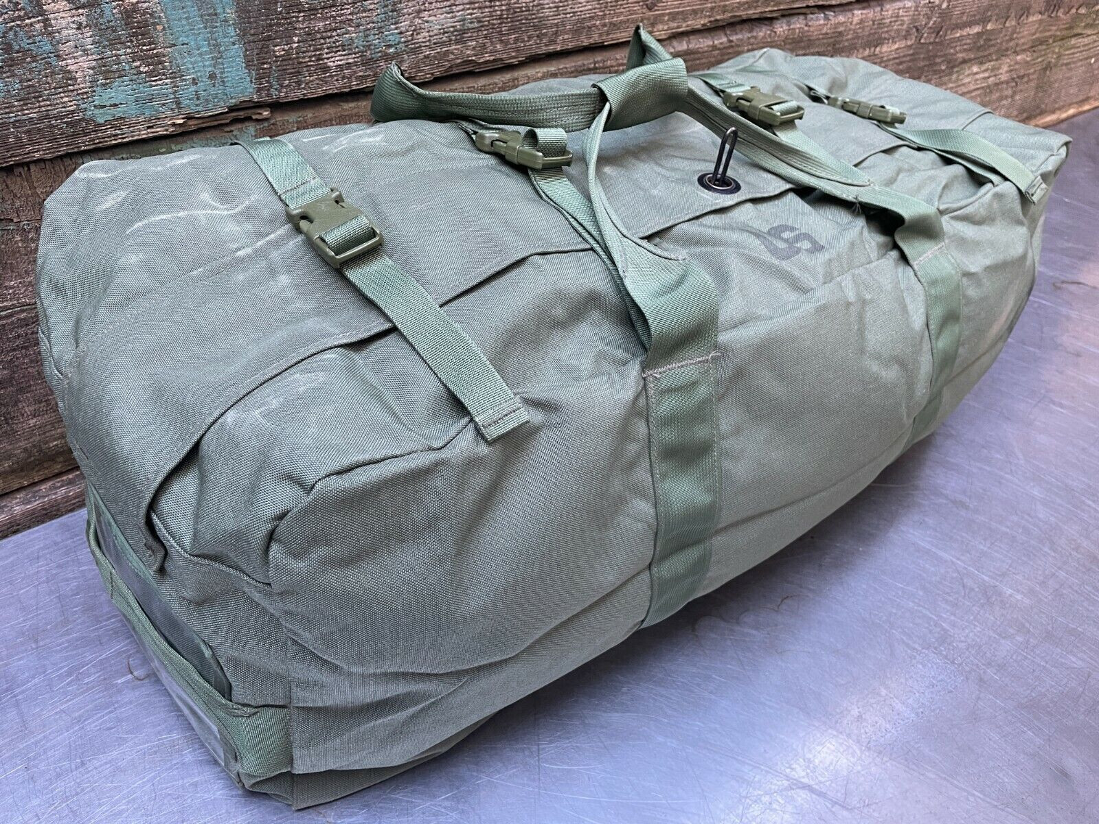 Improved Duffel Bag OD US Military Zipper Deployment Flight Travel NO PAINT VGC