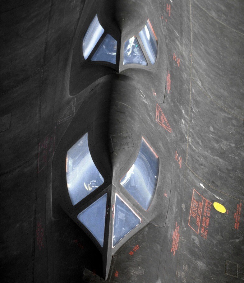 Extreme close-up of the cockpit SR-71B "Blackbird" 12X18 Photograph NASA D