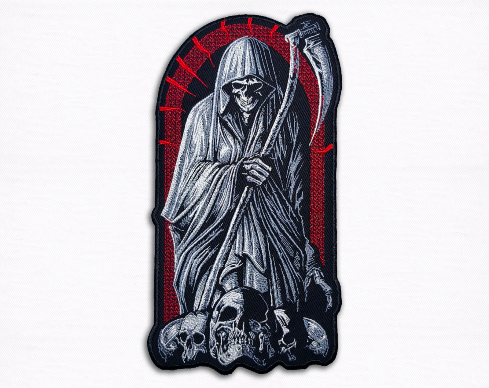 Grim Reaper Back Patch Embroidered Large Gothic Biker Jacket Vest Patch