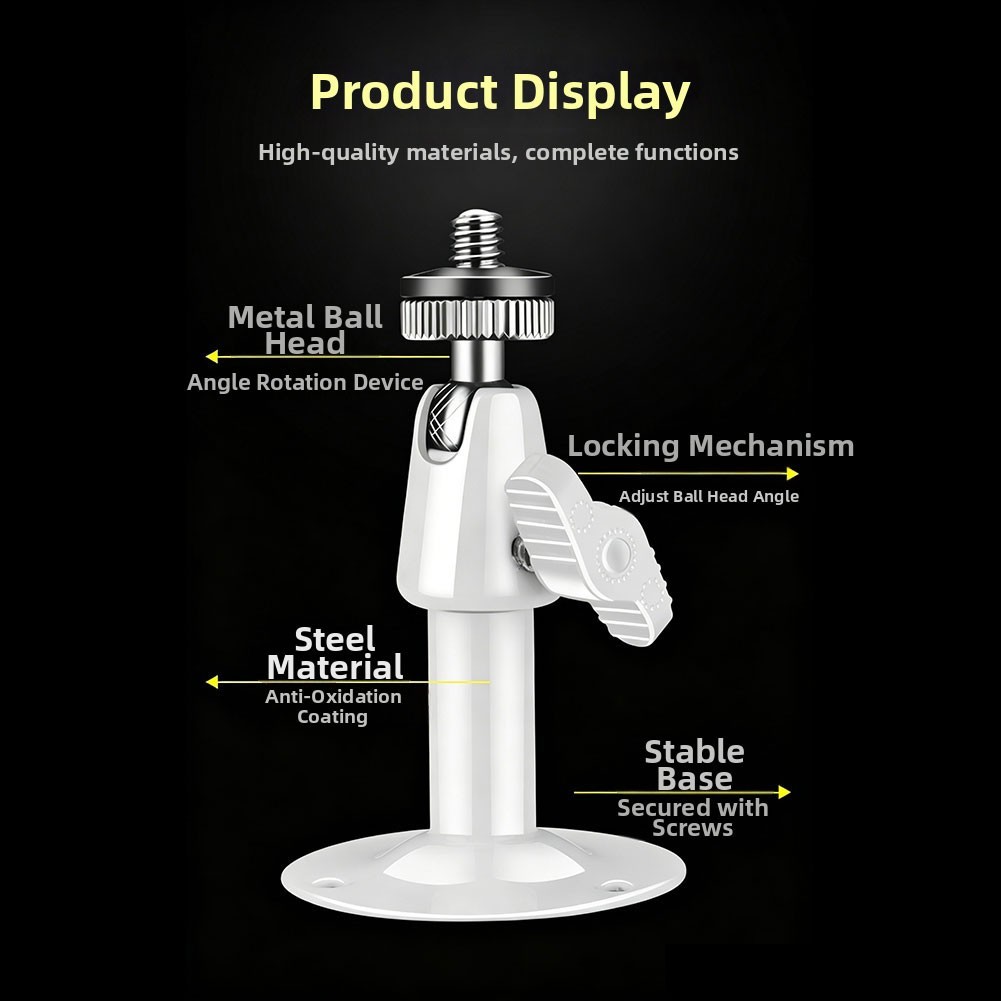 2pcs Compact Security Camera Bracket Adjustable for Wide Angle Monitoring