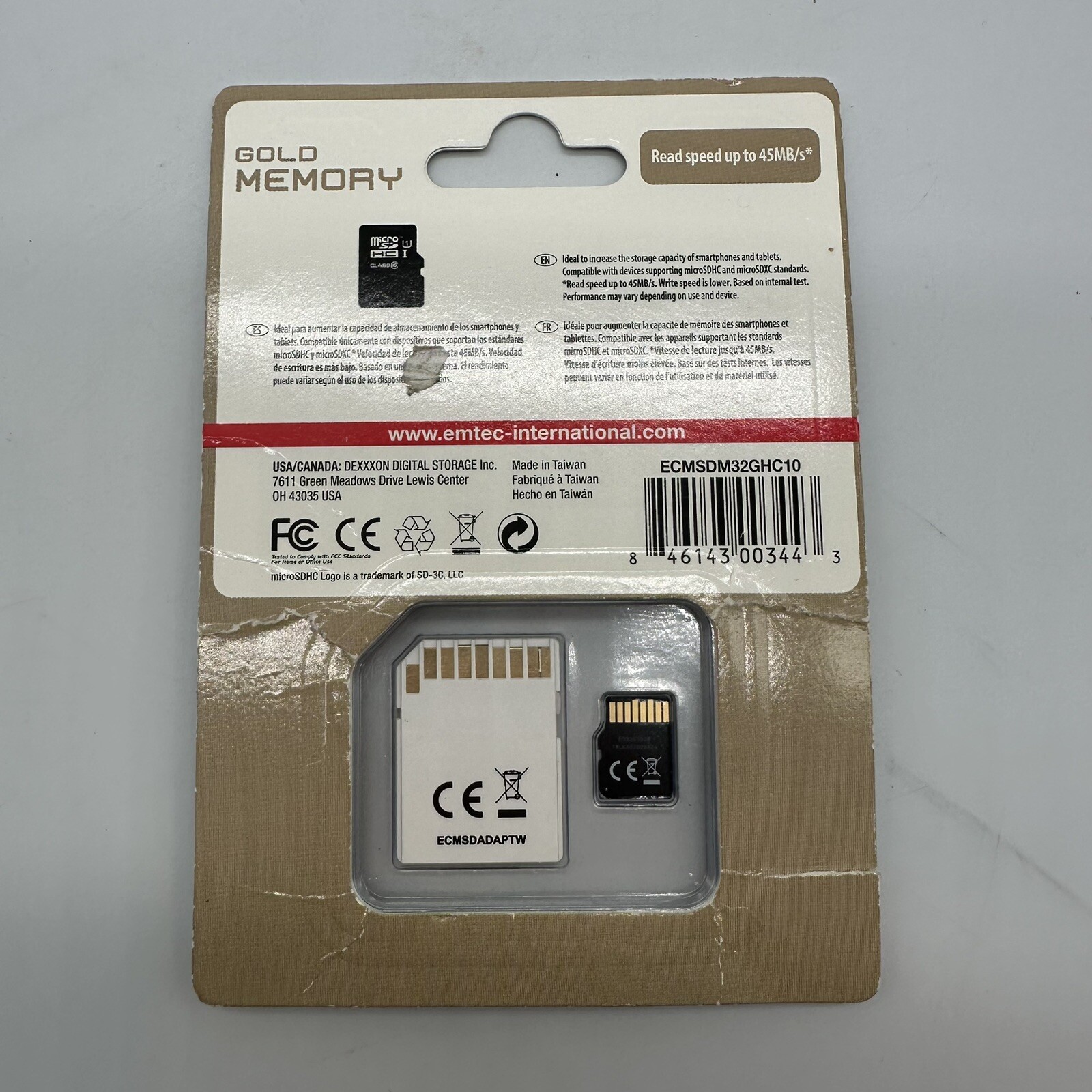 EMTEC Micro SDHC /SDXC GOLD Memory Card 32GB and up to 45 MB/s With Adapter