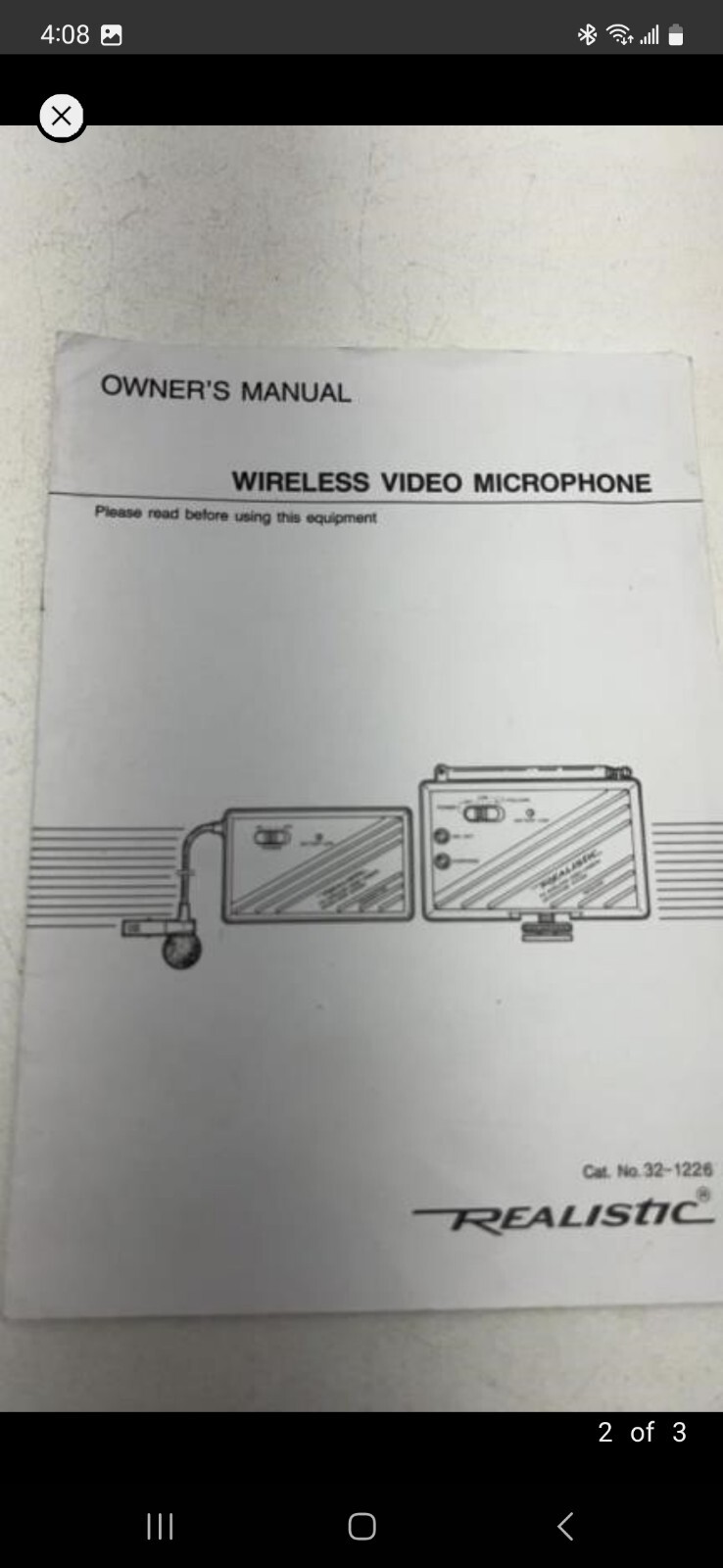 Realistic FM Wireless Video Camera Microphone System 32-1226 NOS Open Box