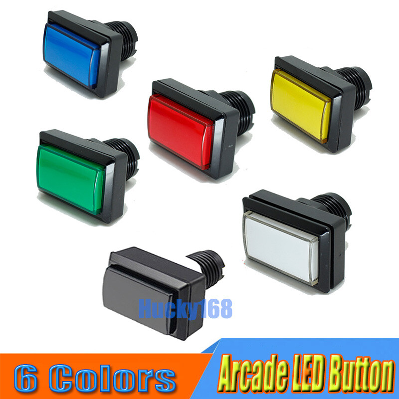Arcade LED Buttons Rectangle with Microswitch 50mm*33mm Push illuminated Machine