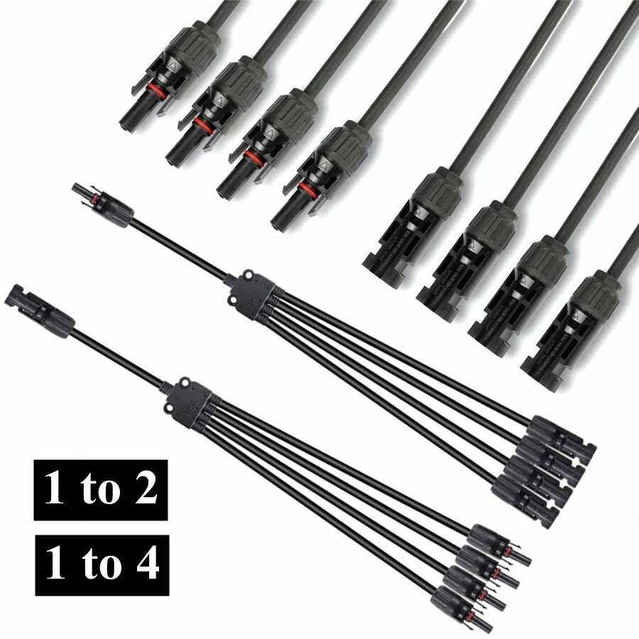 Solar Cable Y Panel Branch Connector IP65 Waterproof Solar Adapter Connector USA