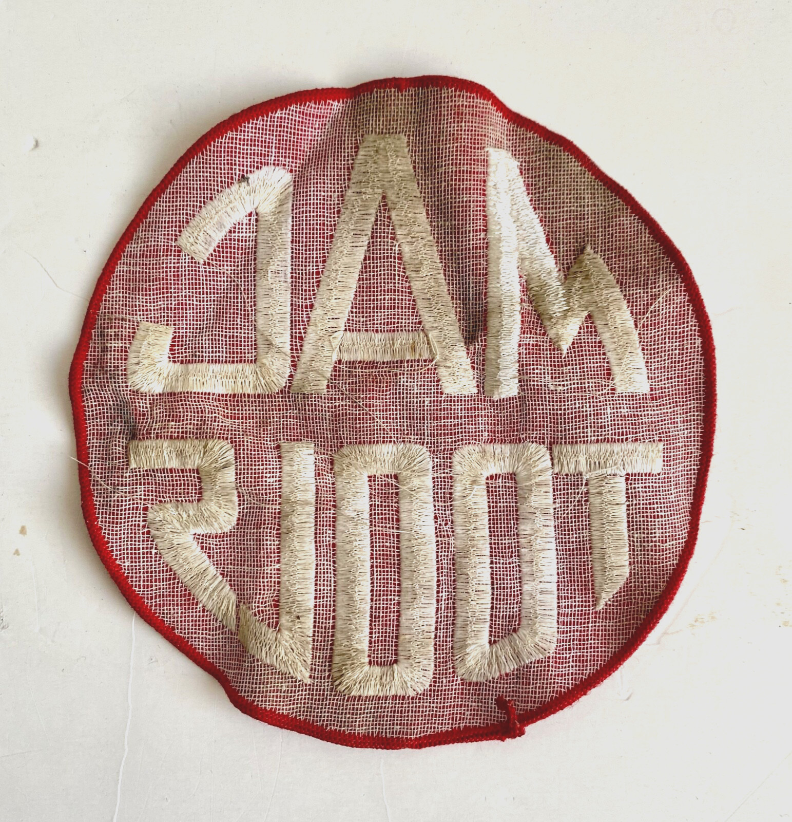 Vintage Mac Tools Large Round 6" Embroidered Sew On Patch Red White Tool
