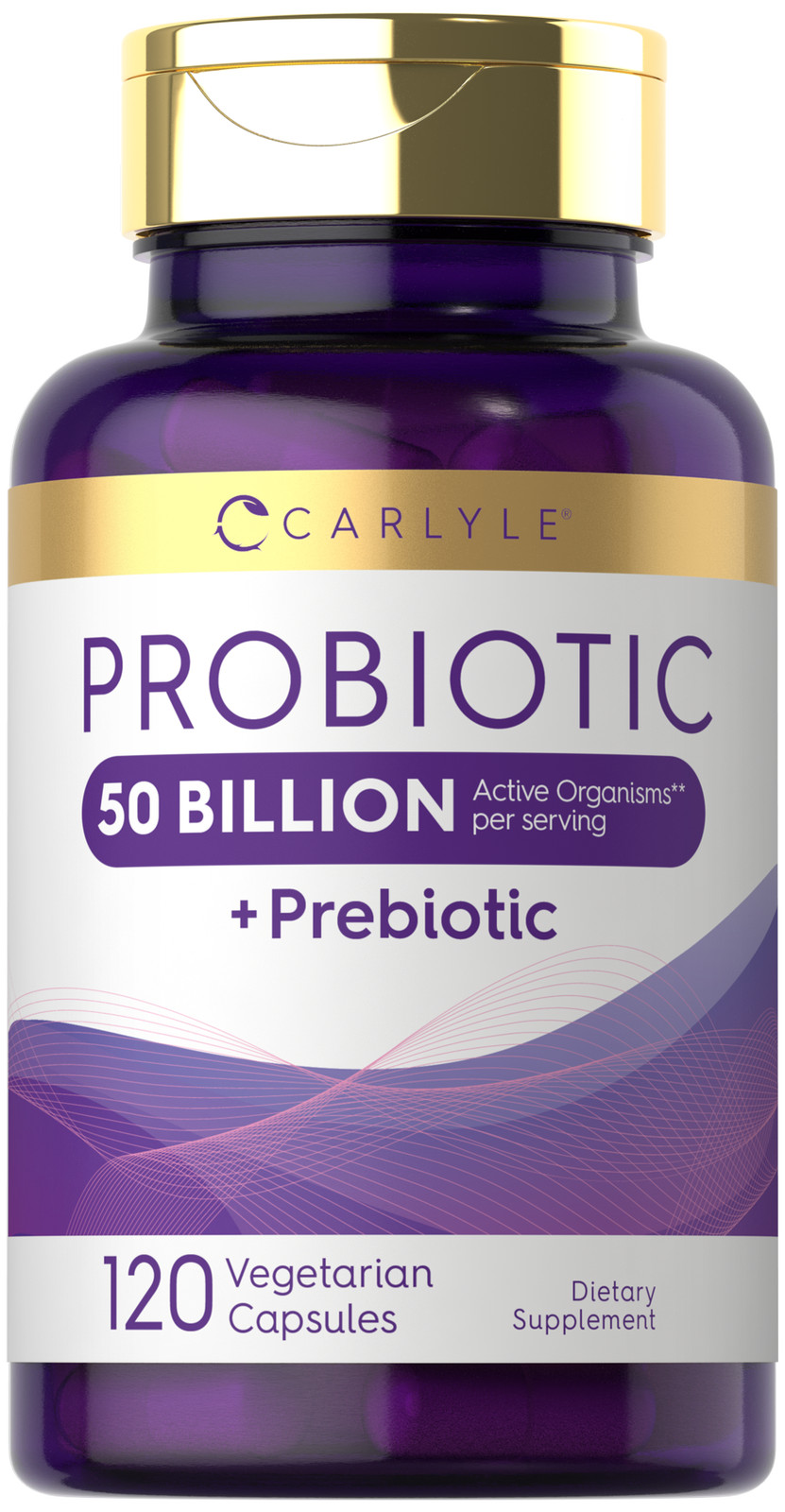 Probiotics 50 Billion CFUs | 120 Capsules | with Prebiotics | by Carlyle