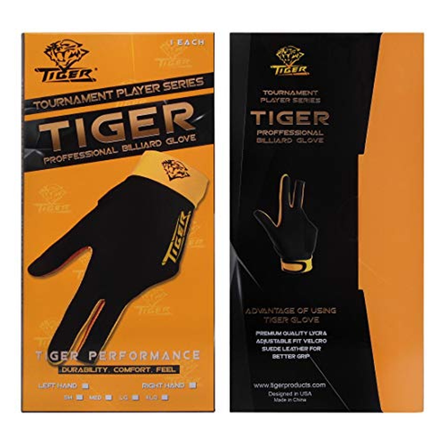 Tiger Billiard Glove - for Right Hand Large