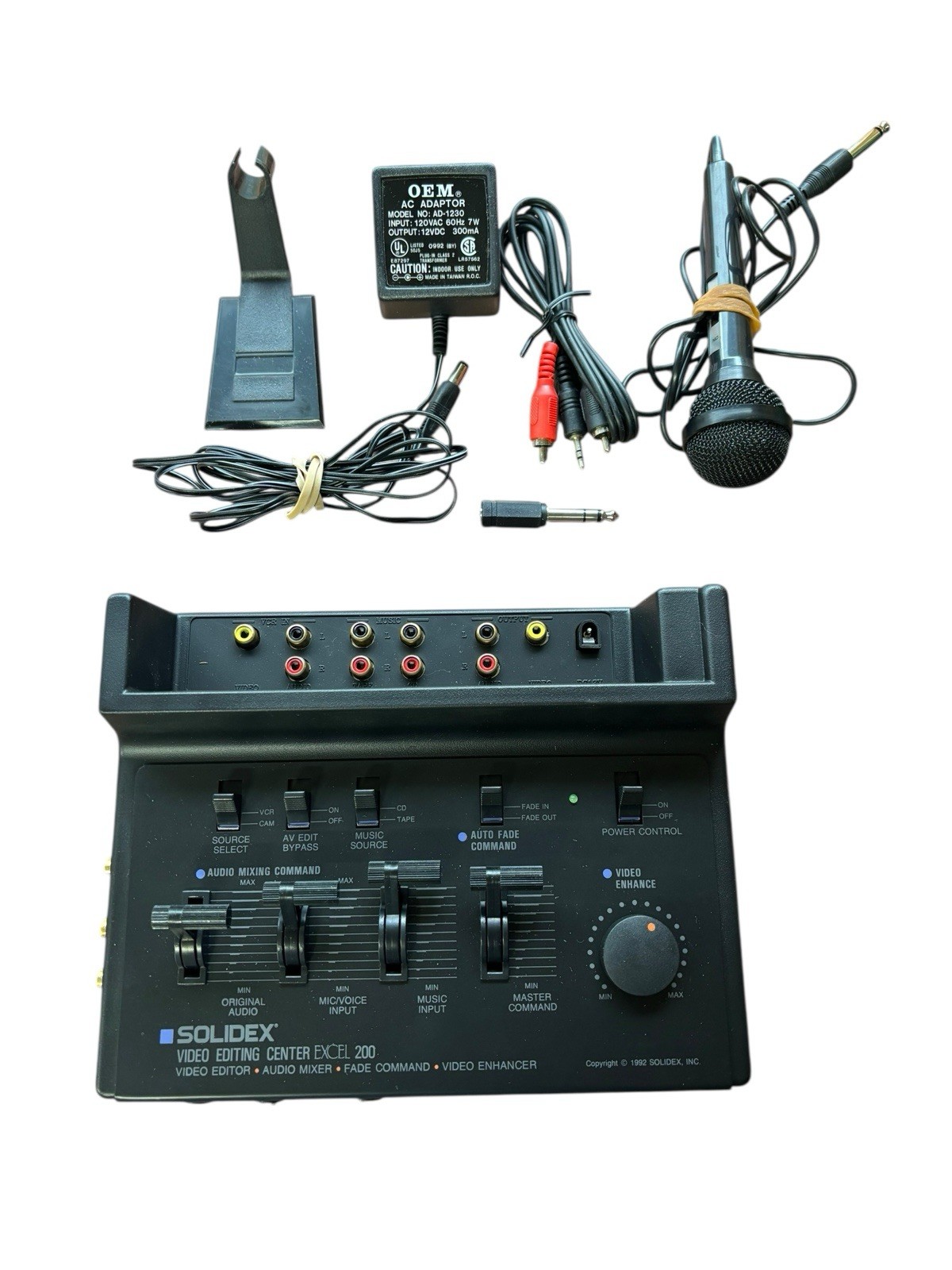 Solidex Excel 200 Video Editing Center Mixer Enhancer w/ Mic & Cables - Open Box