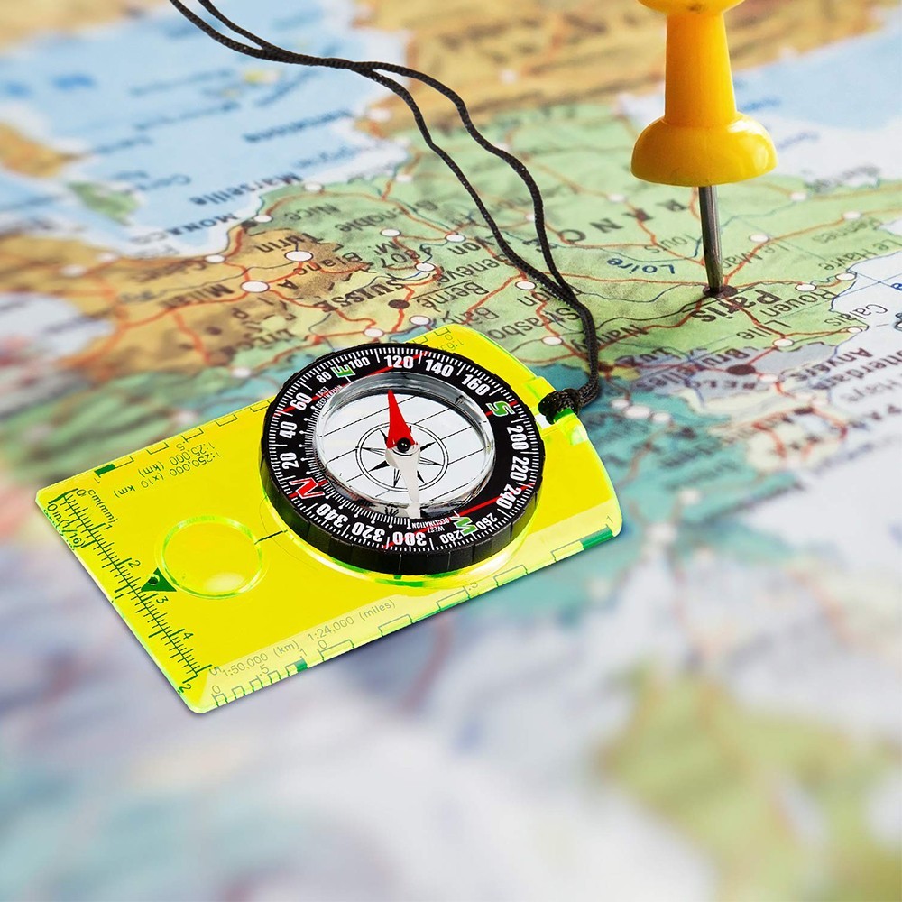Waterproof Outdoor Compass Hiking Camping Navigation Map Orienteering Tool