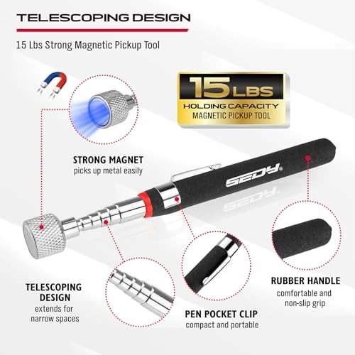 4-Piece Telescoping Magnetic Pickup Tools Set: 4 Pack - Multi-Tool 15LB Kit