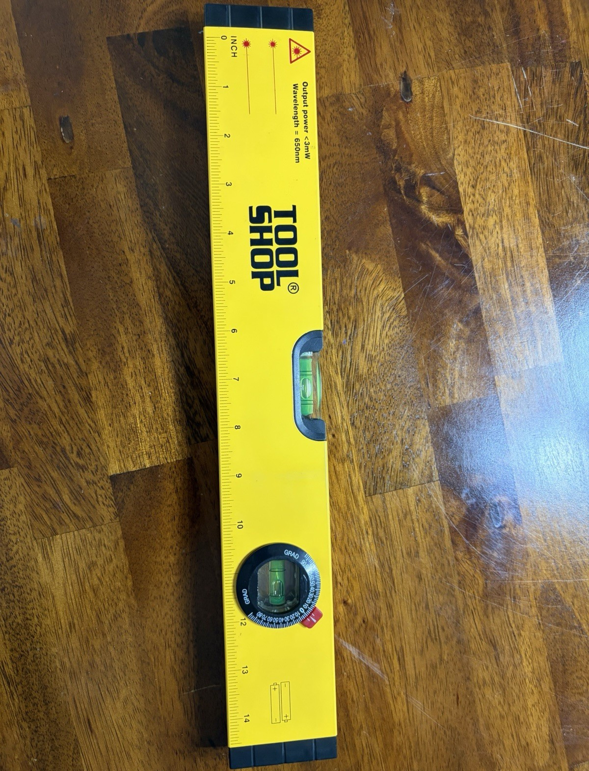 Tool Shop 2-in-1 Laser Standard Level 15.25 in, Metal/Plastic Yellow/Black