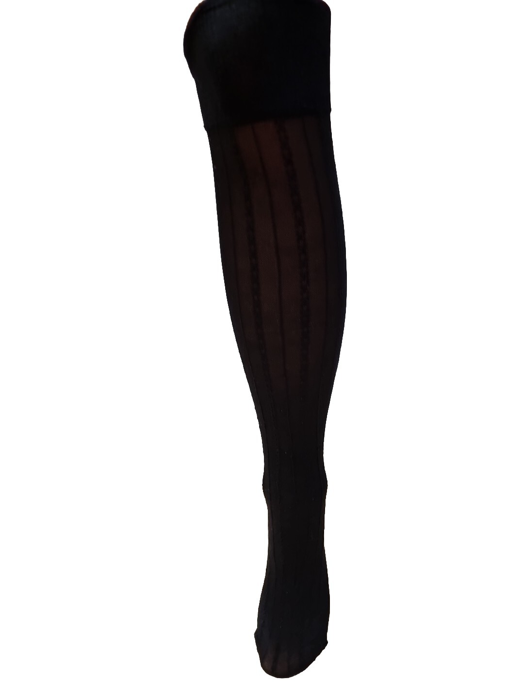 Ladies Black With Pattern Knee High Pop Socks