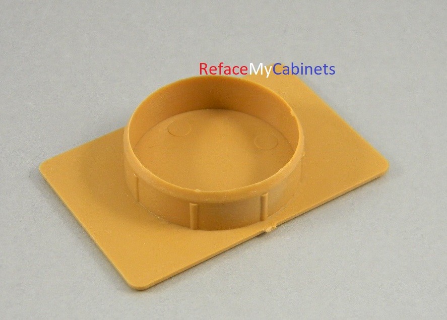 (10)  35 mm concealed hinge hole cover plug light oak / butterscotch