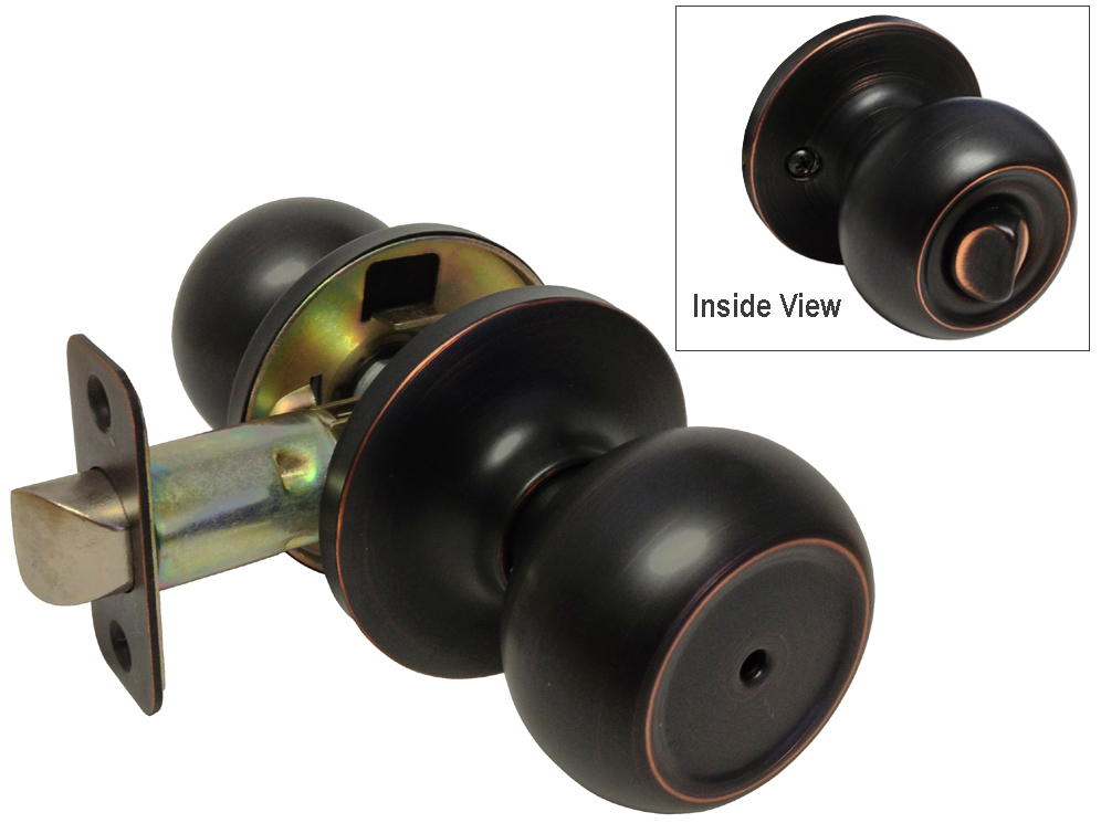 Oil Rubbed Bronze Privacy bedroom bathroom Round Door Knob Handle Lock