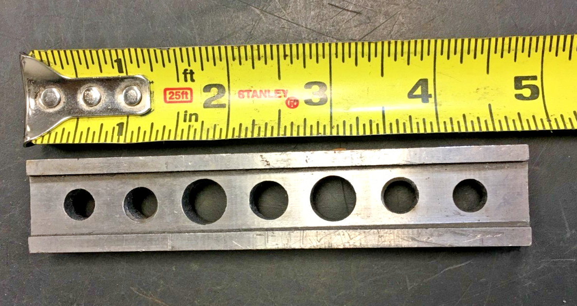 PRECISION MACHINIST BAR 4.5" X 1/2", 7 HOLES TOTAL, 1/4" AND 3/8" HOLES