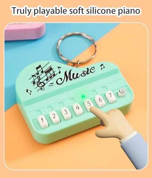 1 Pcs Red Micro Piano Keychain, Portable Keyboard Instrument, Mini Electronic