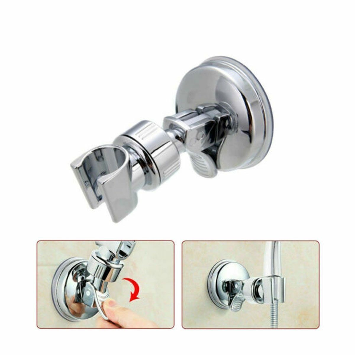 Adjustable Shower Head Holder Suction Cup Handheld Wall Mount Bathroom Bracket