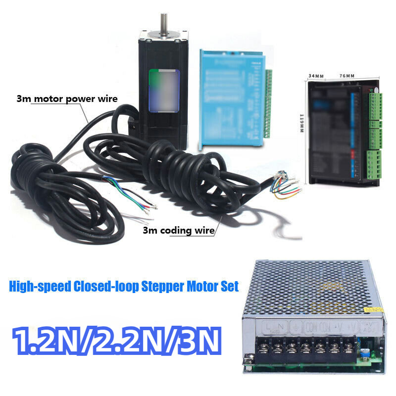 High-speed 57mm Closed Loop Stepper Motor Set 2.2N 3N 1.2N Hybrid Servo Drive