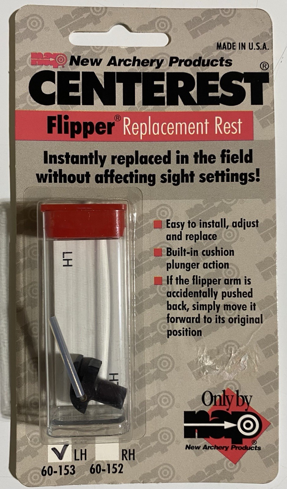 NAP Centerest Flipper Rest LH for Recurve & Traditional Bows Bear PSE Mission