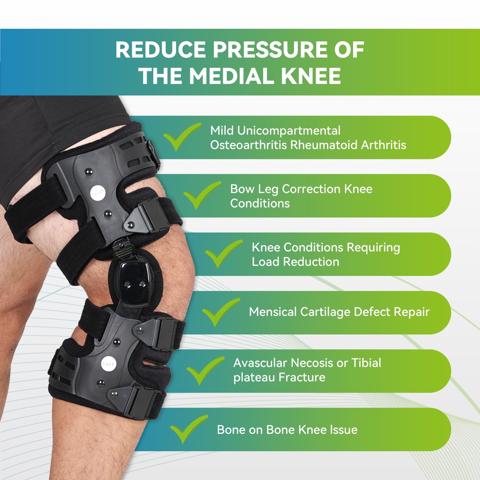 Knee Brace For Bone-on-Bone Pain Relief & Knee Support,Adjustable