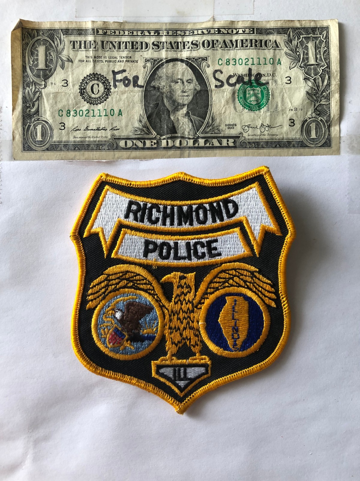 Richmond Illinois Police Patch Un-sewn great condition