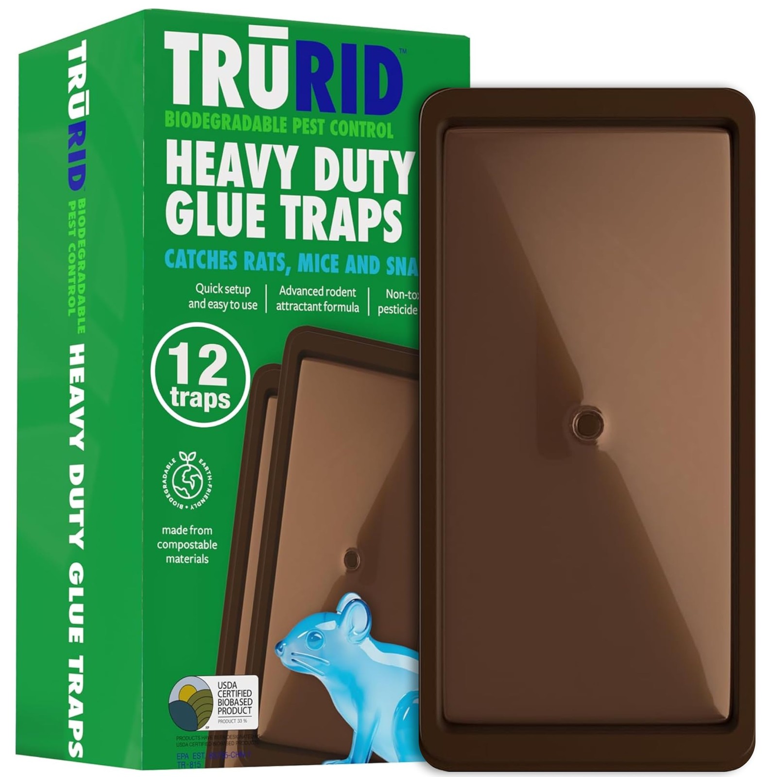 Trurid Mouse Traps And Rat 12 Pack Glue Mouse Traps Indoor For Home Pre-Baited