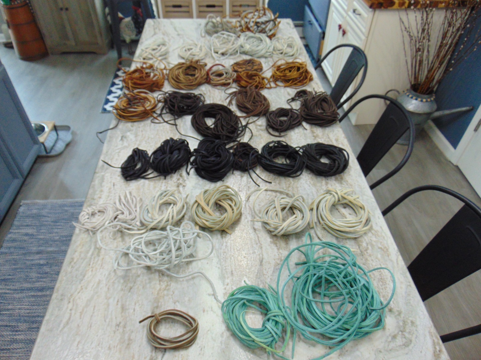 Flat Cow Real Leather Finding Cord String Lace Rope Ornaments Multiple colors